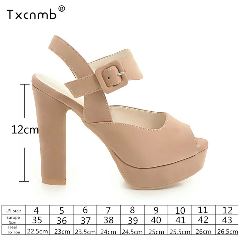 TXCNMB 2020 new arrival women sandals buckle summer shoes elegant super thin high heels platform woman wedding | Обувь