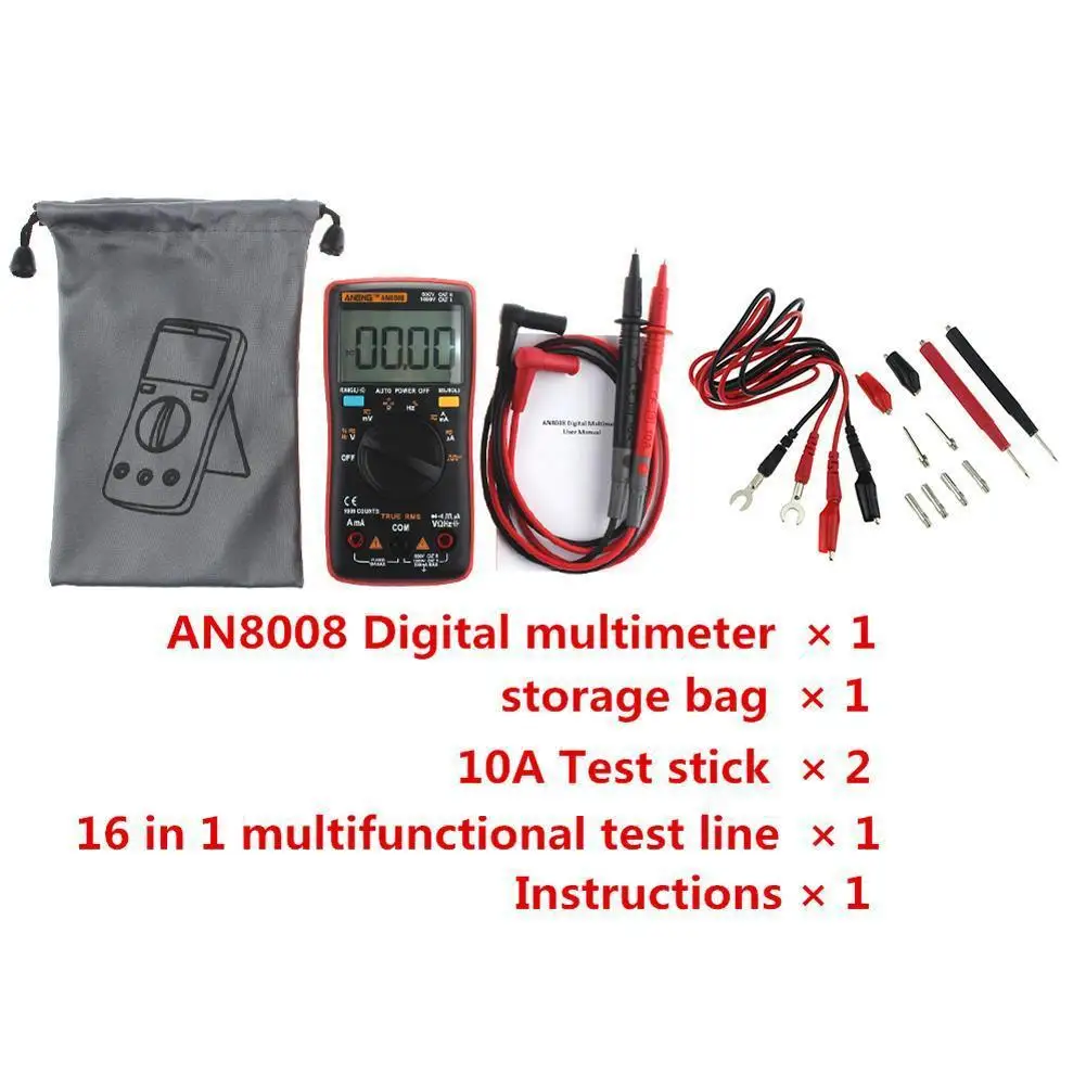 ANENG AN8008 True RMS цифровой мультиметр 9999 отсчетов квадратная волна подсветка AC DC
