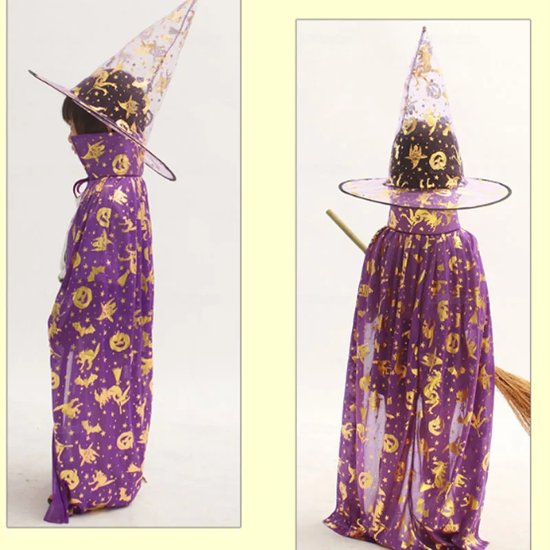 Kids Pumpkin Vampire Cloak Stage Performance Halloween Christmas Party Cosplay Costume Accessories 80cm | Тематическая одежда и