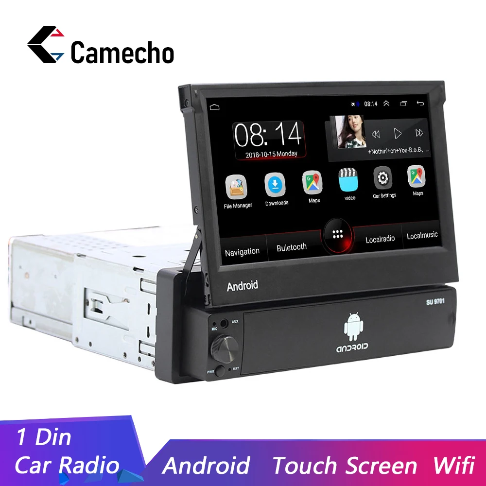 Camecho Универсальный Авторадио Android 8,1 Автомобильный мультимедийный автомобильный радиоприемник проигрыватель автомобильный стерео 1DIN " gps Wifi Bluetooth Авто Радио стерео