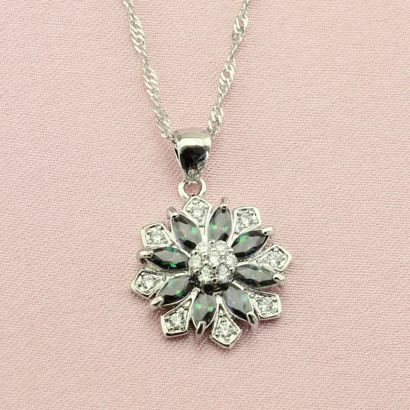 Новый Топ Многоцветный кубический цирконий серебряный цвет свадебные комплекты