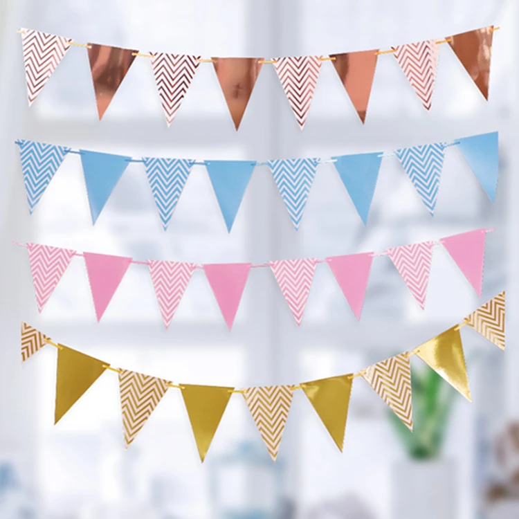 5 м Растяжка с флажками дети декорации с днем рождения Babyshower Вечерние Ребенок его мальчик девочка пол раскрывает поставки свадьба розовое золото