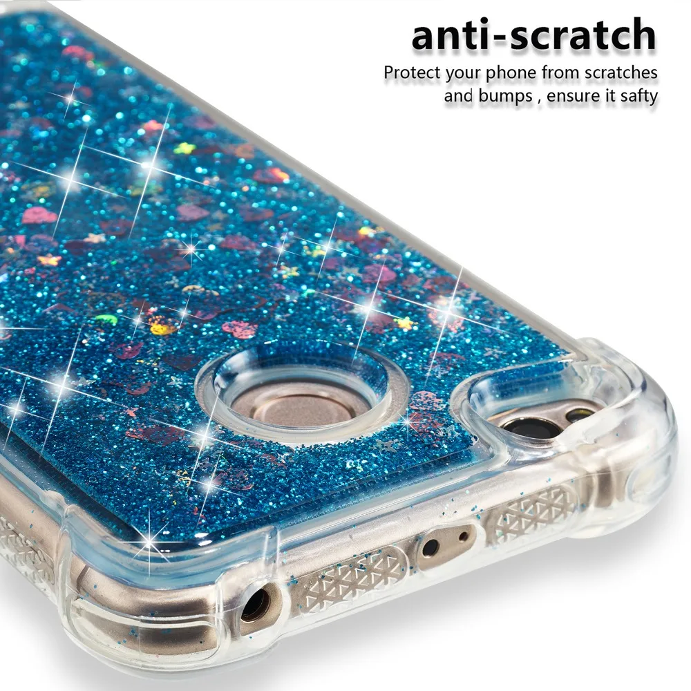 Shining quicksand TPU anti-fall Love Heart phone case is suitable for Xiaomi Redmi 4X |