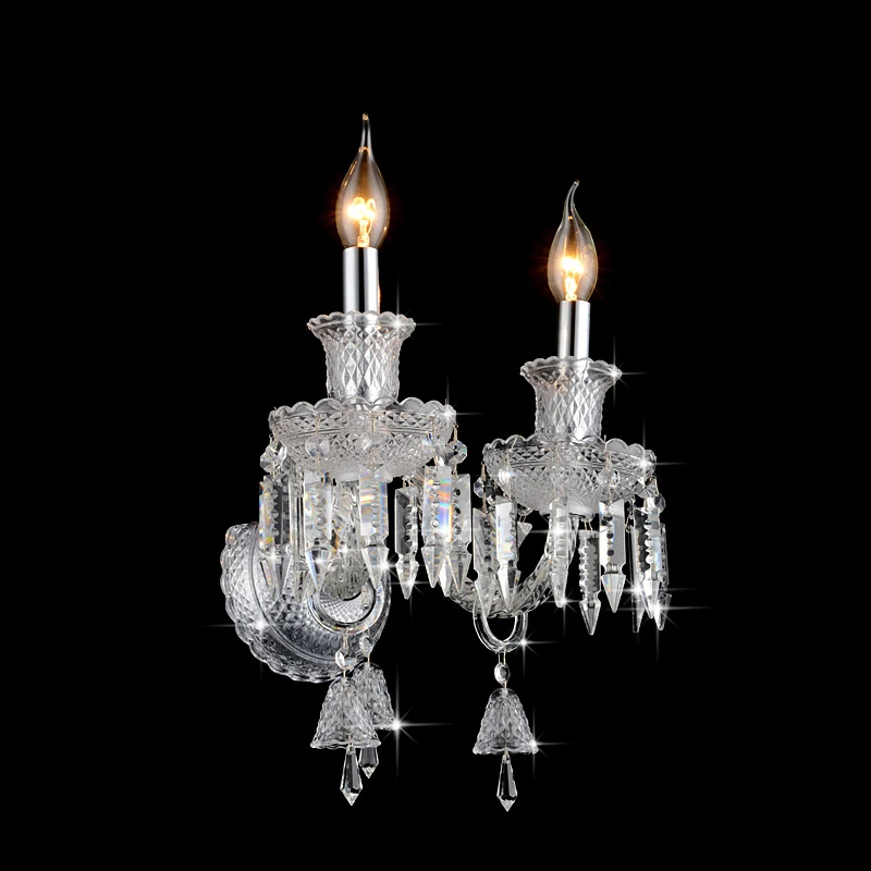

Mounted Hotel Project Crystal Lighting Parlor High Clear Crystal Wall Sconce Living Room Villa Long Big LED Indoor Wall Lamp Led