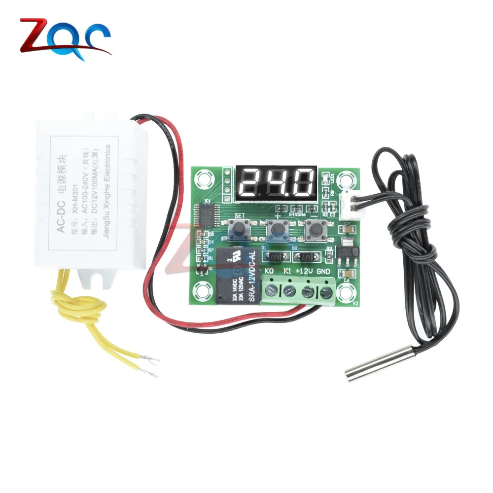 W1209 110-220V White W1209WK W1209 DC 12 В AC 110 В 220 В цифровой термостат регулятор температуры Регулятор терморегулятор инкубатор датчик метр NTC - Цвет: W1209 110-220V White