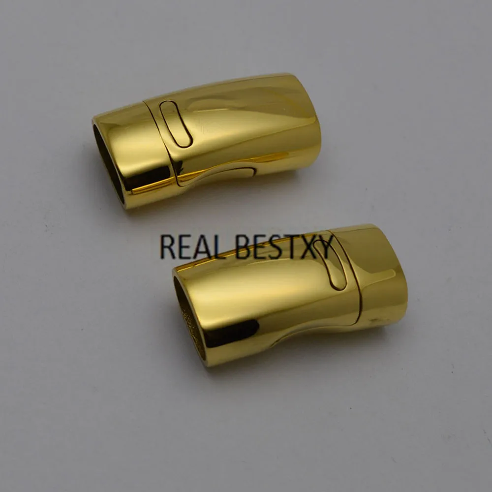 glossy gold logo 2 шт./лот логотип на заказ Нержавеющая сталь простой магнитный замок застежка для кожаных браслетов DIY ювелирных изделий матовый/глянцевый - Цвет: glossy gold logo