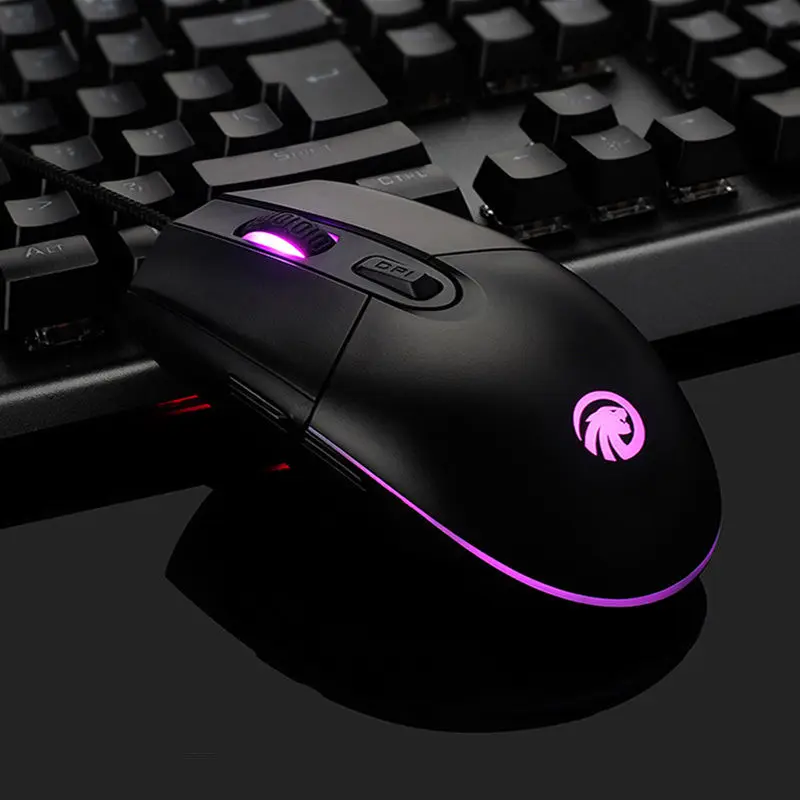 Проводная RGB 7 цветов светодиодный светильник F102 дышащая 2500DPI 6 кнопок USB