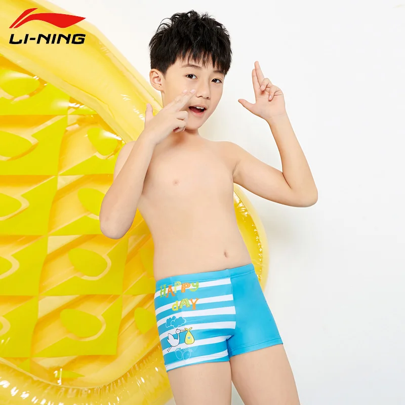 LI NING детский купальный костюм спортивные шорты боксеры для мальчиков