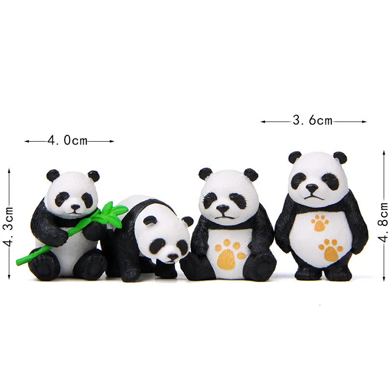 4 шт. Новые Креативные фигурки Kawaii Panda мини ПВХ дошкольные игрушки набор декораций