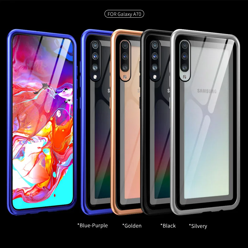 Чехол для Samsung Galaxy A70 Роскошный Алюминиевый металлический каркас жесткий