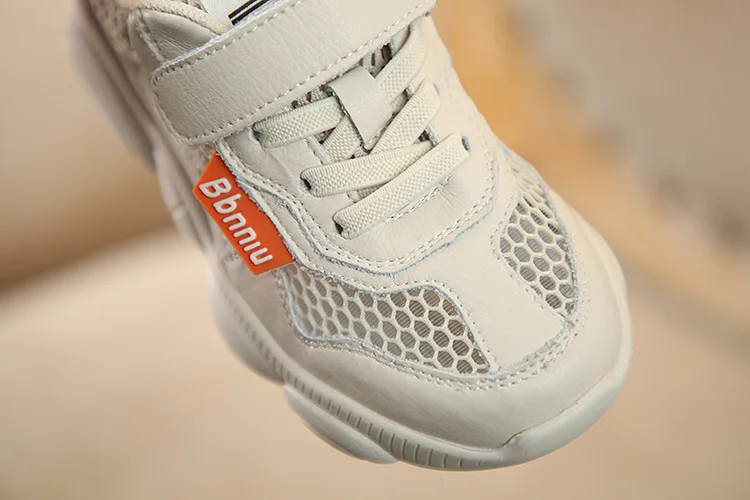 

2019 Summer Boys Girls Bear Sneaker Kid Mesh Shoes Breathable Toddler Solid Walking Shoes Patchworked Genuine Leather Pink Shoes