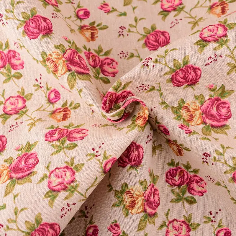 QUAN FANG Peony Printed Cotton Linen Fabric For Quilting DIY Sewing Sofa Table Clothes Curtain Bag Cushion Material Half met | Дом и сад