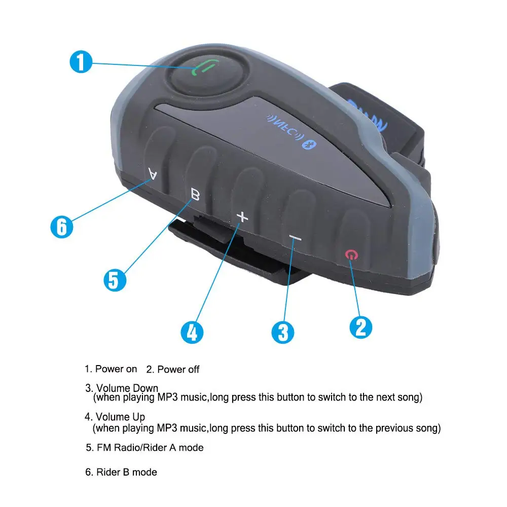V8 мотоциклетный шлем Bluetooth гарнитура, видеонаблюдение, Связь Динамик 5 полный дуплекс для водителя громкой связи Bluetooth динамик внутренней связи