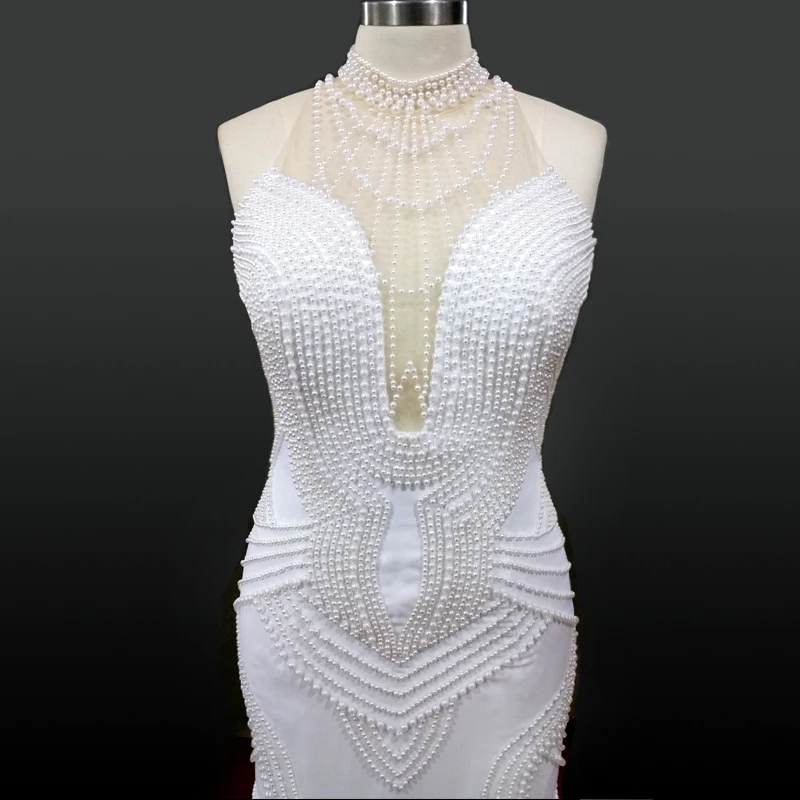 Vestido De Noiva Sheer шеи пикантное свадебное платье Жемчуг Русалка Свадебные платья без рукавов свадебное платье