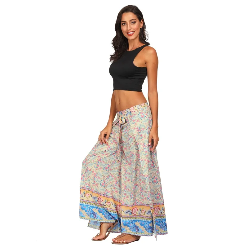 Брюки RAISEVERN женские с широкими штанинами Длинные повседневные пляжные в стиле