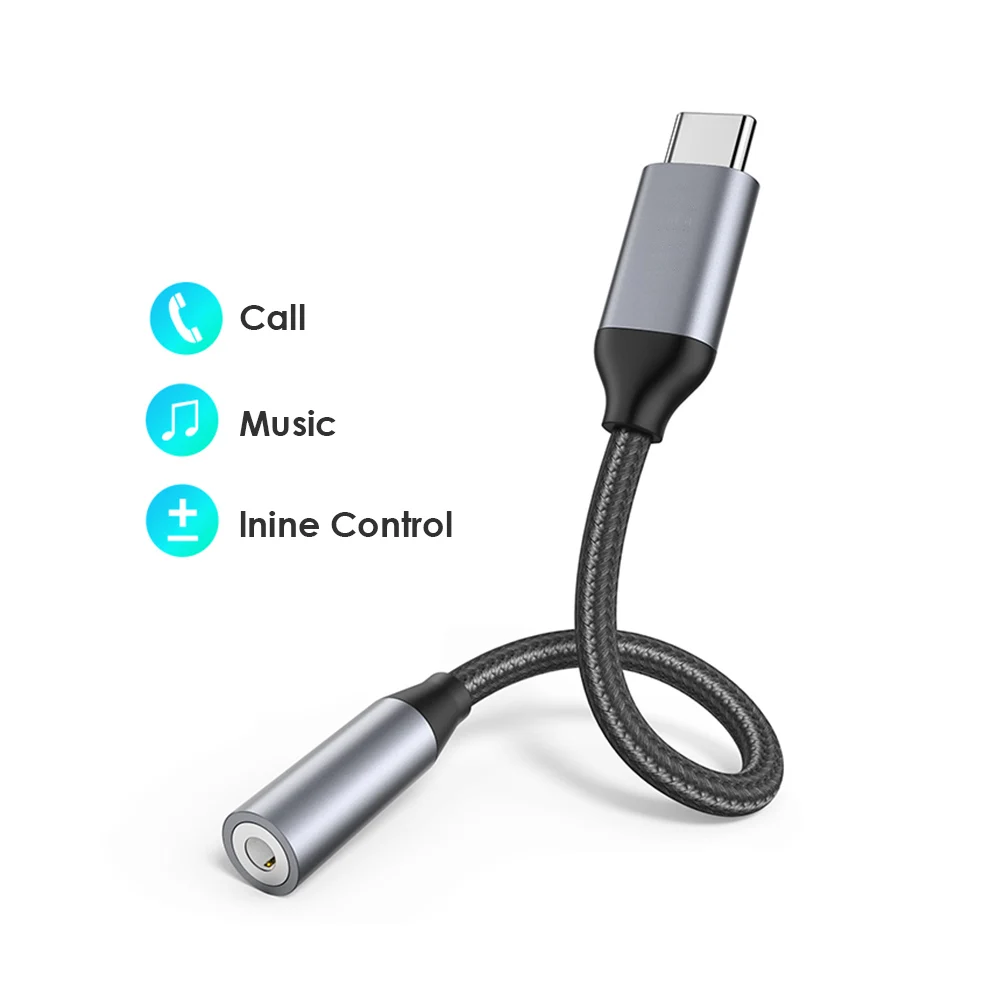 Переходник с разъема 3 5 мм для наушников аудио на Type C Кабель адаптер USB типа