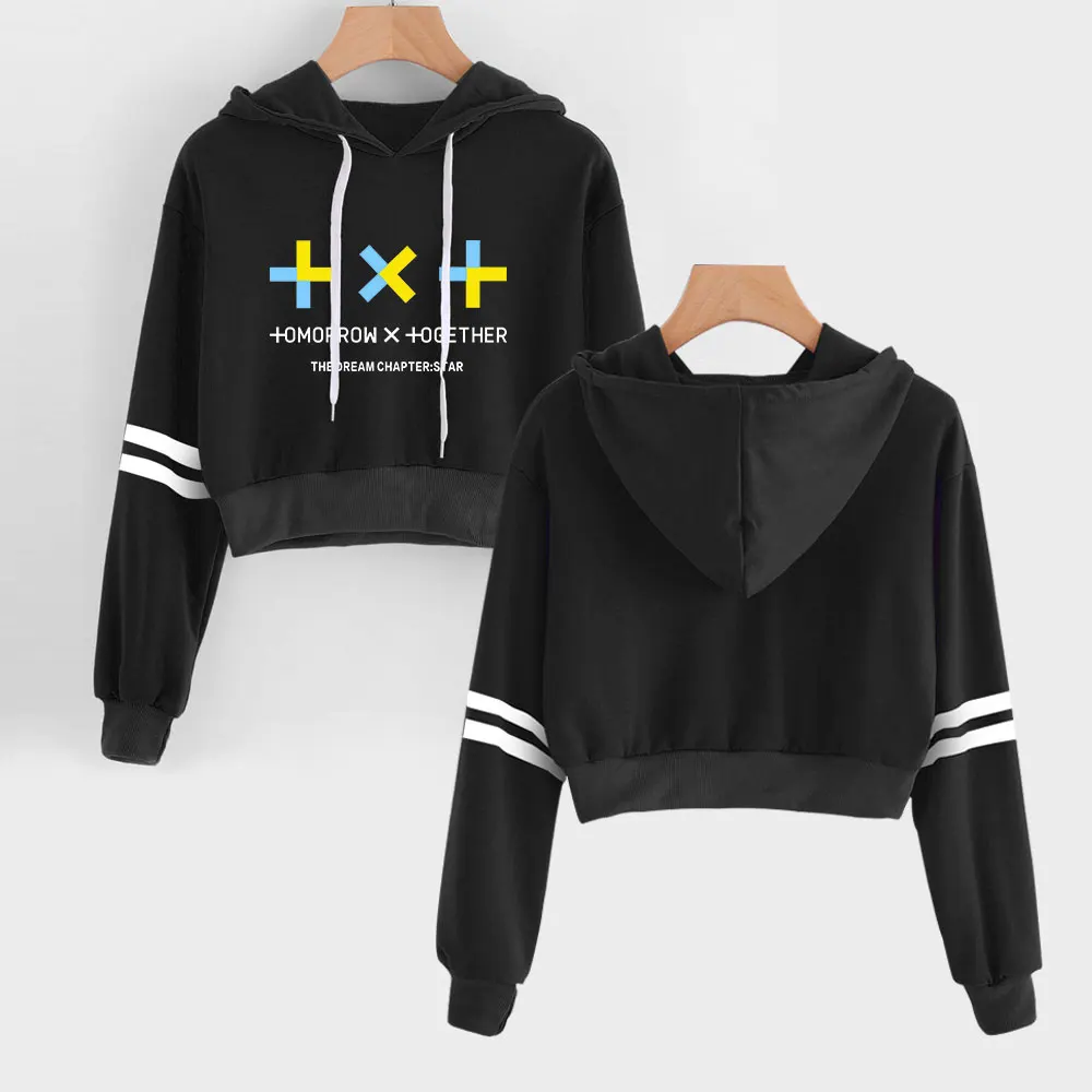 TXT пупка толстовки Толстовка идол хип хоп Новая повседневная мода Kpop TOMORROW X TOGETHER