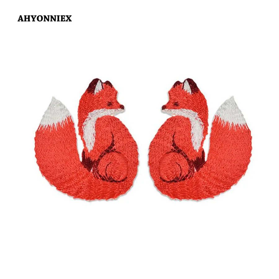 1 шт. патчи AHYONNIEX с вышивкой в виде лисы, симпатичная наклейка, нашивка для вышивания джинсов, платьев, одежды, наклейка, аппликация, рукоделие, аксессуары «сделай сам»