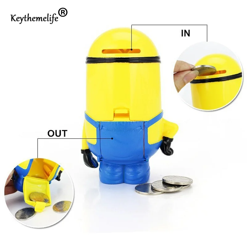 3D с рисунками из мультфильма про миньонов фигурки Копилка hucha экономить деньги, монеты цент, Пенни детская игрушка alcancia Детские игрушки B