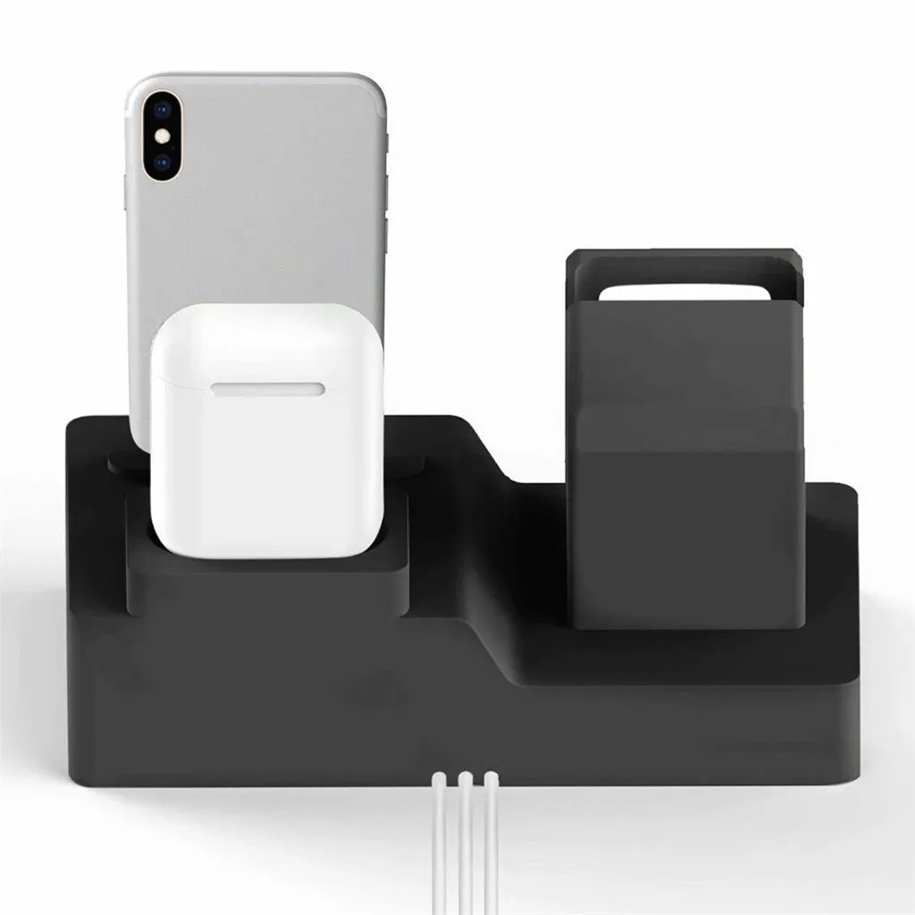 Силикагель зарядное устройство смарт-часов стенд 3 в 1 для iphone airpods Apple Watch, док-станция для зарядки зарядное устройство для Apple Watch Series