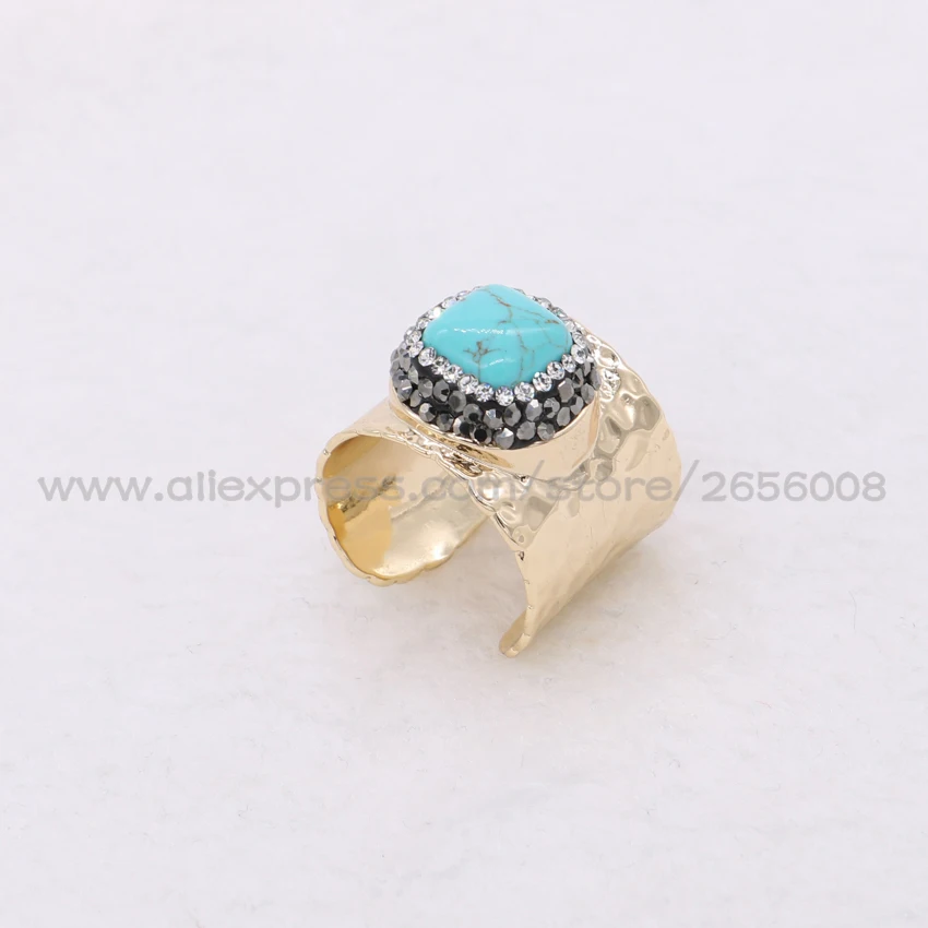 Оптовая продажа кольцо из натурального камня КОЛЬЦО druzy регулируемое размер