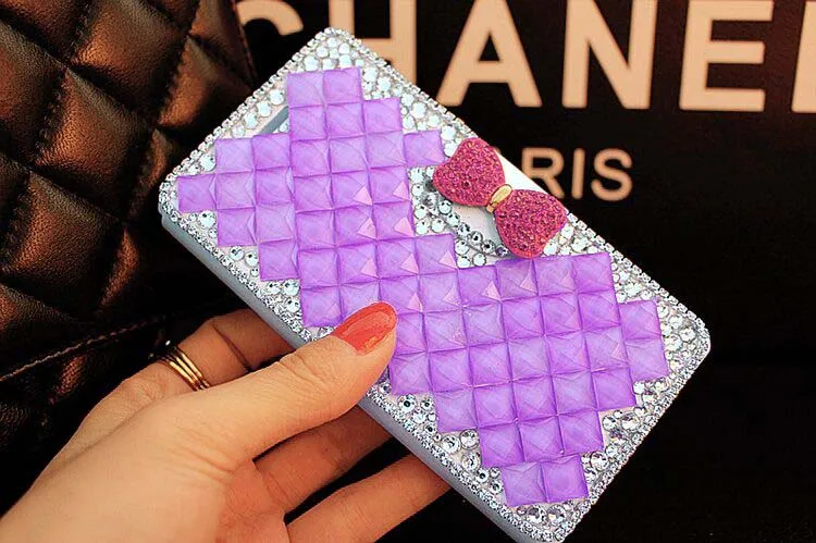 Бантом Кристалл кожа Диаманта bling coque Case Для Samsung Galaxy J7 премьер-J2 J3 J5 Премьер-S7 плюс