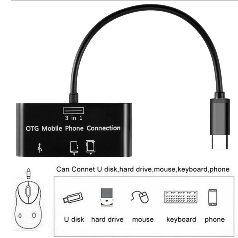 Type-C концентратор MicroSD SD MMC TF кард-ридер для карт памяти Android OTG адаптер для Macbook для samsung Note8 S8 S9 huawei P20 Plus PC