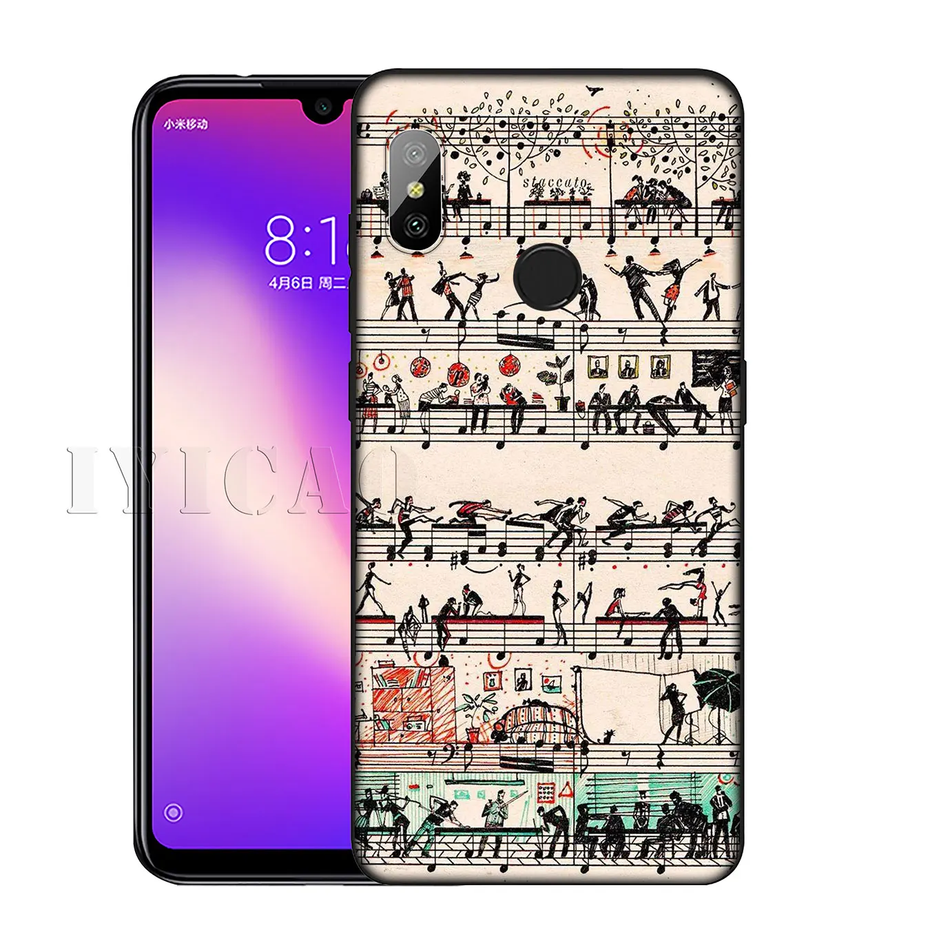 Мягкий силиконовый чехол IYICAO Love Music Note Piano для Xiaomi Redmi K30 K20 8A 7A 6A 5A S2 GO 8 8T 7 5 6 Pro |