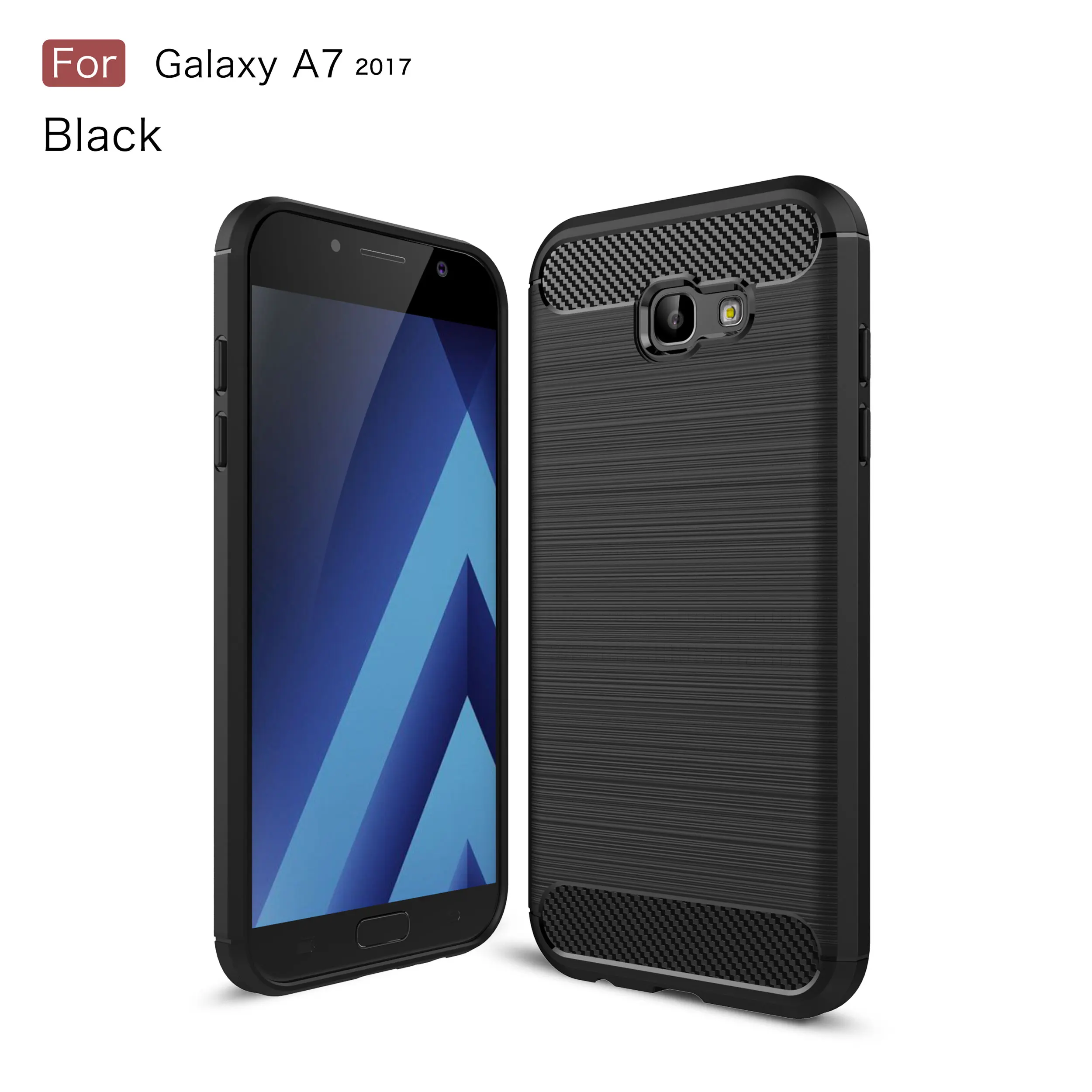 Coque A7 Funda для samsung A7 силиконовый чехол Крышка samsung Galaxy A7 SM-A720F чехол для телефона samsung A7 720 Крышка 5,7" - Цвет: black