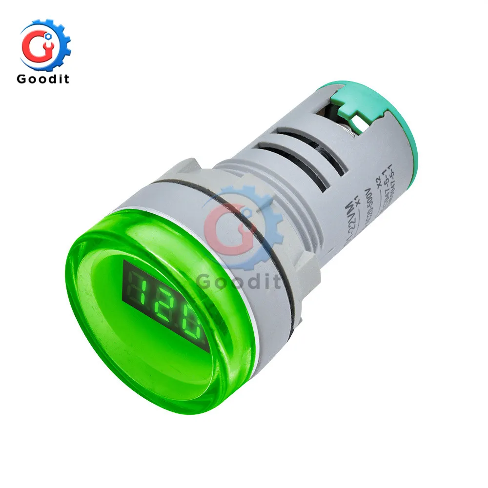 Зеленый AD16-22DSV Тип AC 60-500 В Мини измеритель напряжения светодиодный цифровой дисплей Вольтметр переменного тока индикатор светильник/Пилотная лампа 110 В 220 В 22 мм AD16 - Цвет: Зеленый