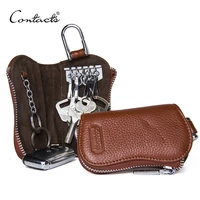 contacts cow leather keys wallets for men mini key holder women fashion key purse small housekeeper card key holders keychain