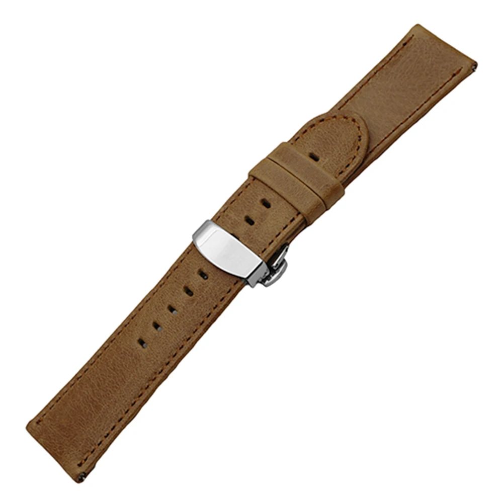 Genuine Leather Watch Band for Oris Watchband 22mm Men Women Quick Release Strap Wrist Loop Belt Bracelet Black Brown + Pin