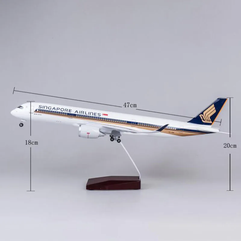 

1/142 Scale Airbus A350 47CM Airplane Singapore Airline Model W Light & Wheel Diecast Plastic Resin Plane Collection Decoration