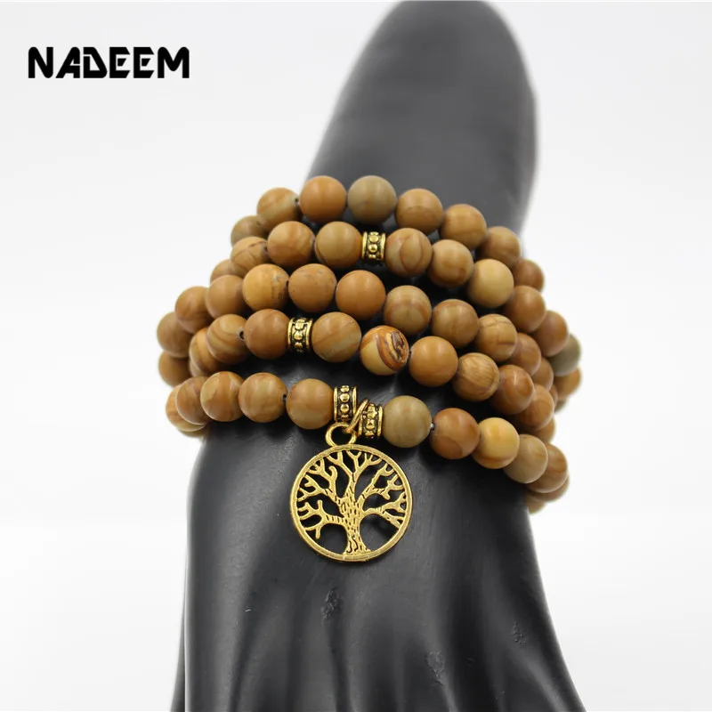 Женский и мужской браслет nadem эластичный из 108 элементов 8 мм|bracelet tree|bead braceletprayer beads