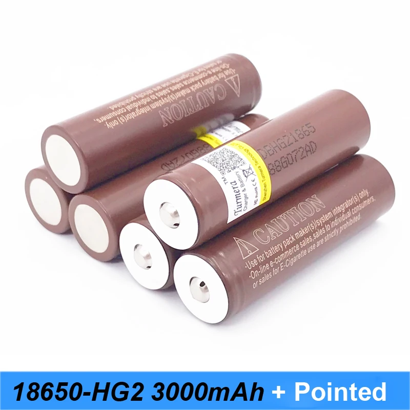 NEW HG2 18650+pointed 3000mah for flashlight electronic cigarette Rechargeable battery power high discharge 30Amps large current |