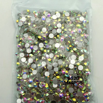 SS20 1440pcs AB 1440 шт SS3-SS30(1,3 мм-6 мм) AAA стразы Кристальные AB прозрачные не горячей фиксации плоские с оборота Стразы для ногтей 3D украшения ногтей драгоценные камни - Цвет: SS20 1440pcs AB