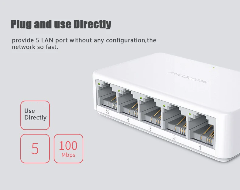 5 Порты высокое Скорость мини сетевой коммутатор gigabit RJ45 мини Fast Ethernet сетевой коммутатор концентратор 10/100 Мбит/с