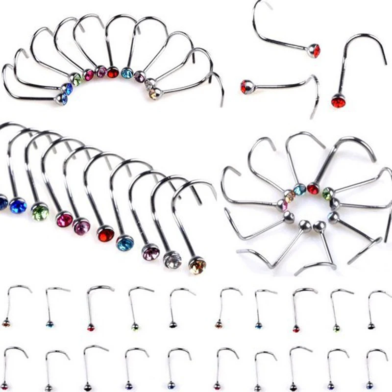 Оптовая продажа 30 шт. хирургическая стальная кристаллическая Носовая кость