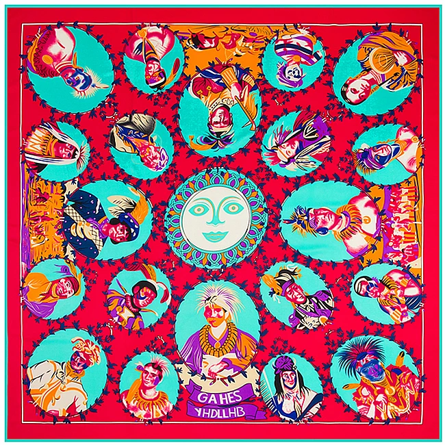 130cm*130cm Women Fashion Twill Silk Euro Brand Indian Tribe Head Portrait Square Scarf Horse Print Hot Sale Femal Wrap |