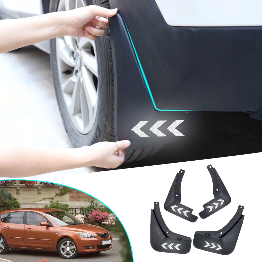 

Mud Flaps For Mazda 3 (BK) Hatch Hatchback M3 2004-2008 Car Front Rear For Fender Splash Guards Mudflaps Reflective Mudguards