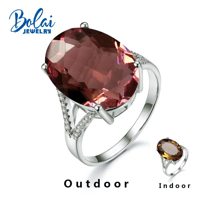 white color Bolaijewelry, кольца из зултанита, 925 пробы, серебряные ювелирные изделия, драгоценный камень, создан, цвет, изменить, элегантный дизайн, высокое качество, подарок - Цвет камня: white color