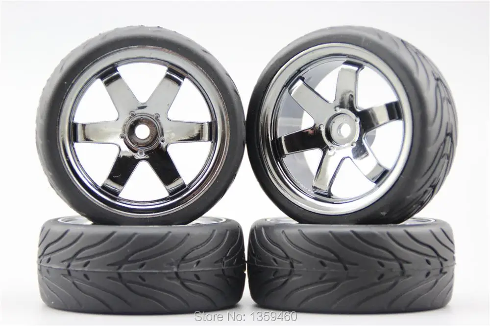 4 шт. RC 1/10 мягкая резина на дороге автомобильная шина обод колеса с шиной W6SCH 3 мм