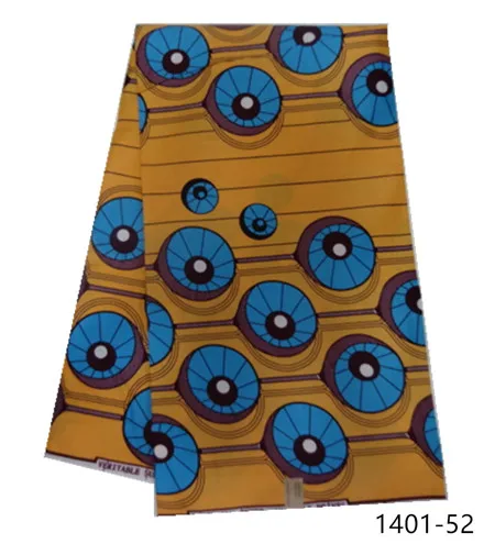 African wax fabric polyester high quality Embroidery real wax african ankara wax prints for dress free shipping 1401-36 - Цвет: 1401-52