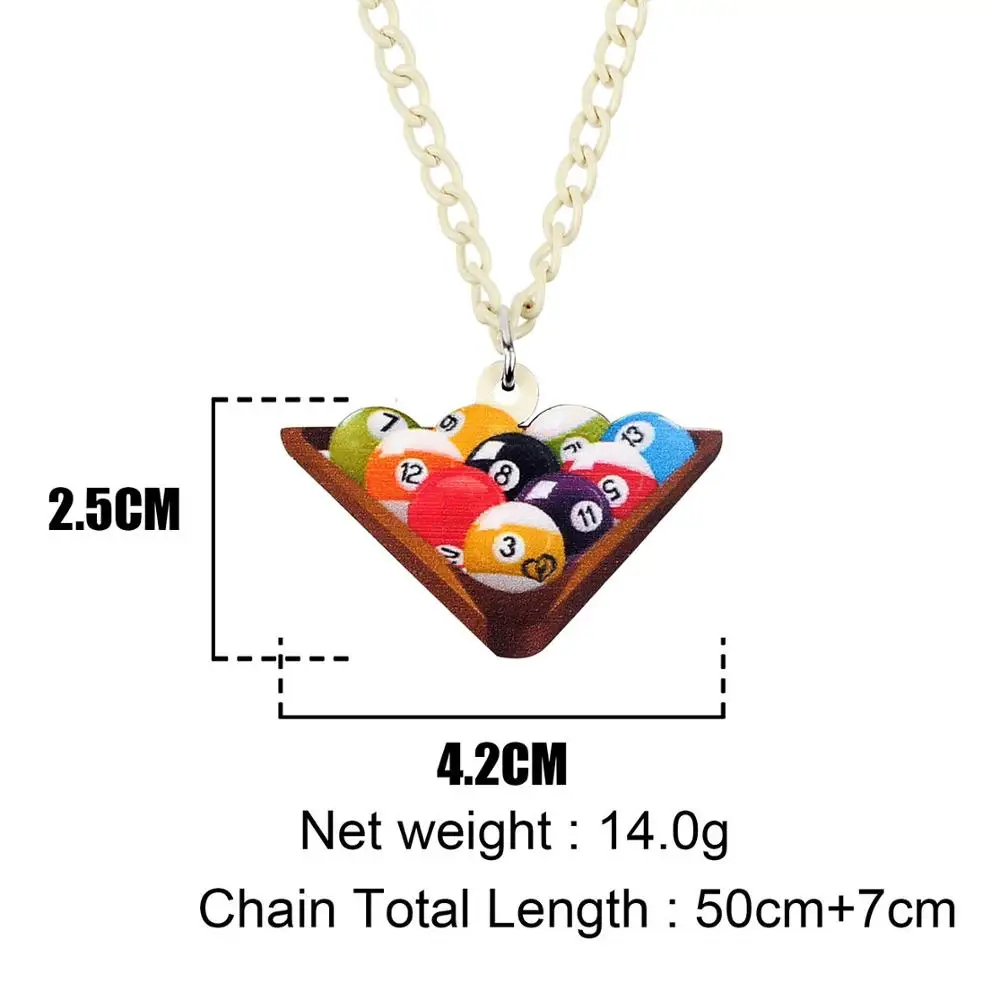 WEVENI акриловый модный Забавный бильярдный узор Ожерелье Подвеска цепочка чокер