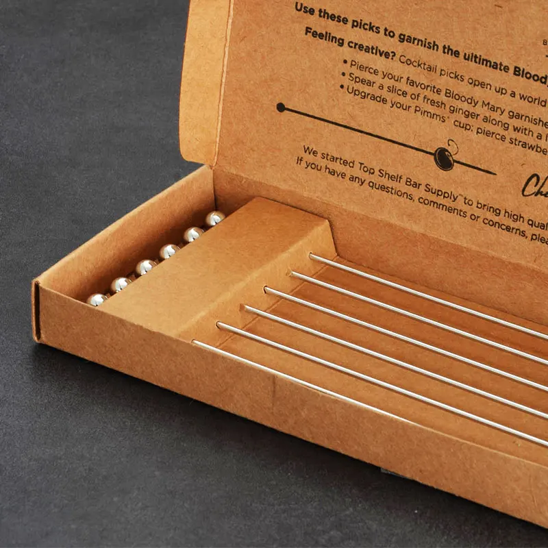 Нержавеющая сталь оформление коктейлей pin Вишнёвое длинное оливковое иглы Мэри