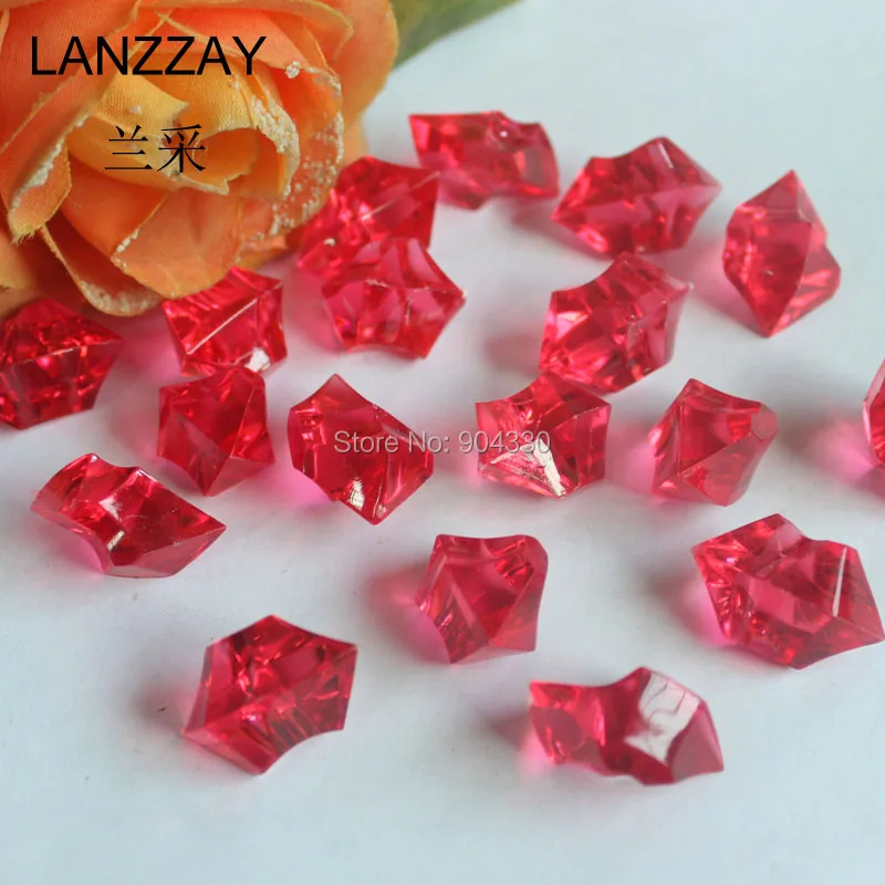 LANZZAY 50 шт. красный акриловый кристаллический камень кубики льда аквариум