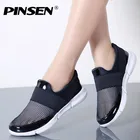 Туфли PINSEN женские на плоской подошве, брендовые Повседневные Дышащие лоферы, без застежки, Мокасины, летняя обувь