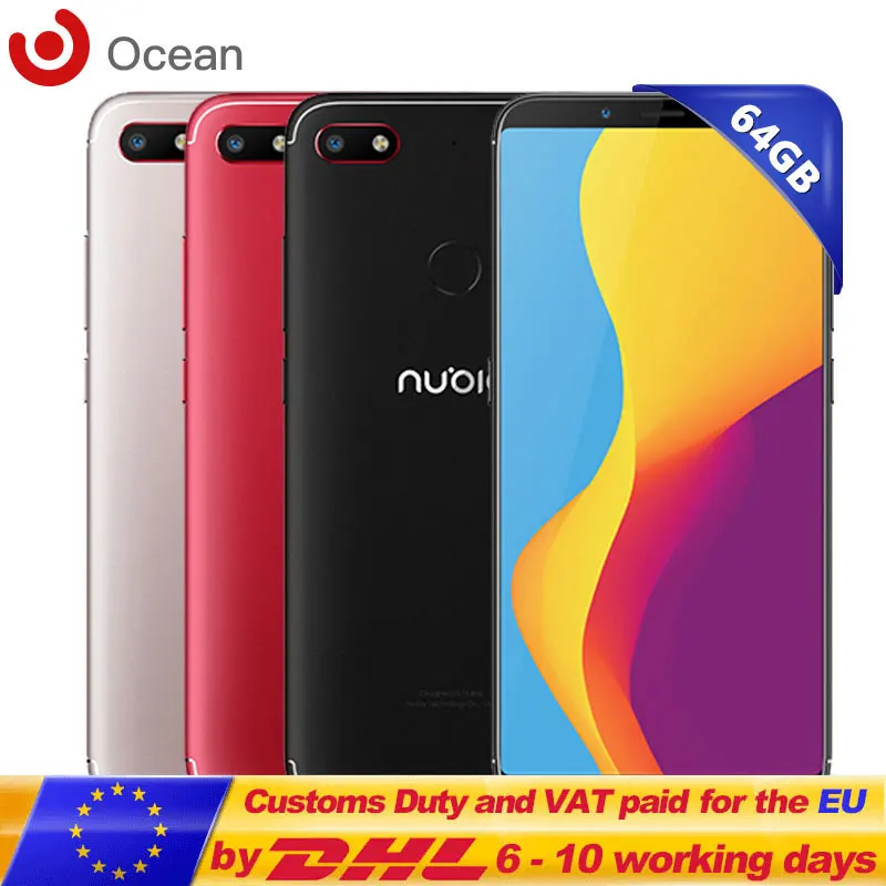 Мобильный телефон с глобальной прошивкой zte Nubia V18 UI 5 1 4 Гб + 64 6 01 дюйма