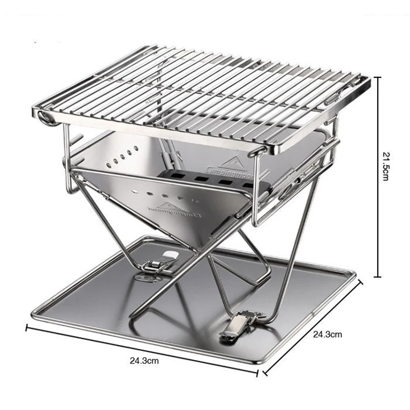 Складной Уголь открытый барбекю гриль портативный Нержавеющая Сталь Кемпинг