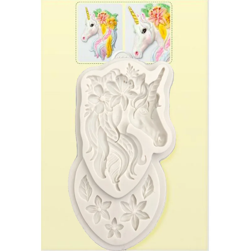 Luyou DIY Единорог силиконовая форма для кекса украшения Fondant Mold 3D инструменты торта